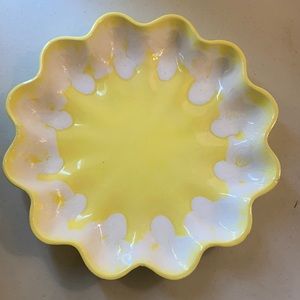 Mid century CROFT pottery plate bowl scallop edge